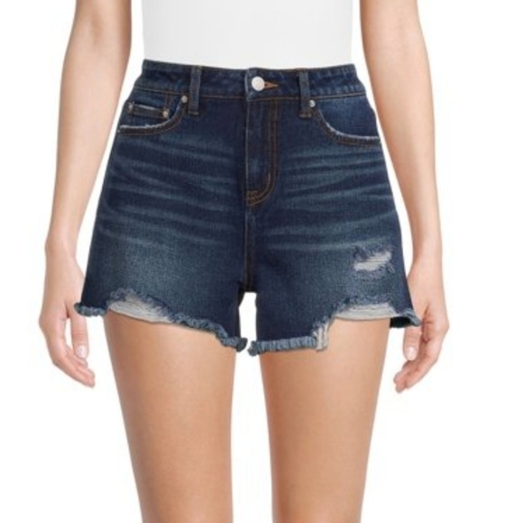 Time and Tru Pants - 𝅺TIME and Tru Women's High Rise Frayed Hem Vintage Denim Short